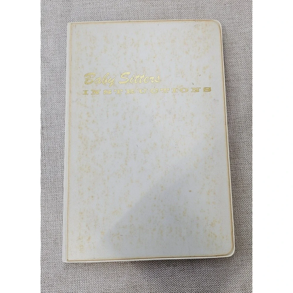 Arden Park Vintage Baby Sitters Instructions Log Book White Gold Mid Century MCM